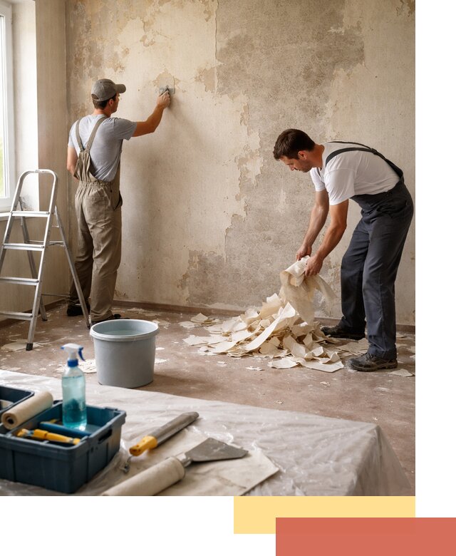 Снятие старых обоев в Климовске быстро и качественно