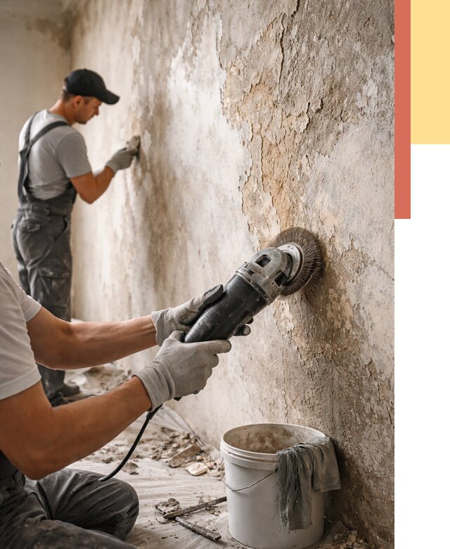 Снятие и удаление краски со стен в Климовске от 2127 руб. — ОТДЕЛОЧНИК-Клс