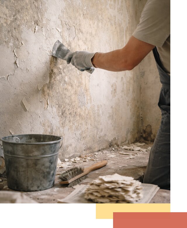 Удаление старой краски со стен в Климовске качественно и быстро