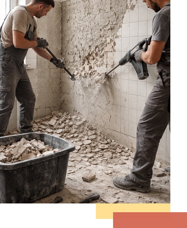 Демонтаж плитки со стен в Климовске быстро и аккуратно