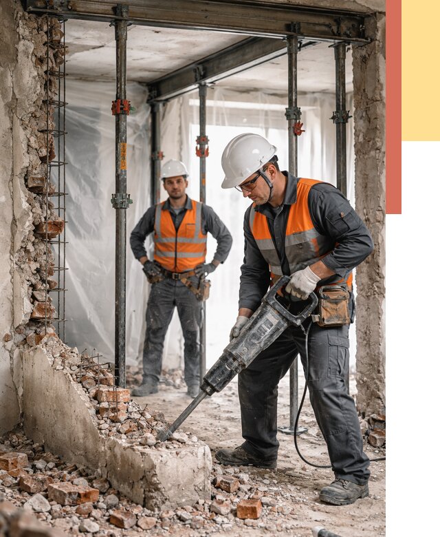 Снос несущих стен в Климовске от 10381 руб. — демонтаж несущей стены под ключ | ОТДЕЛОЧНИК-Клс