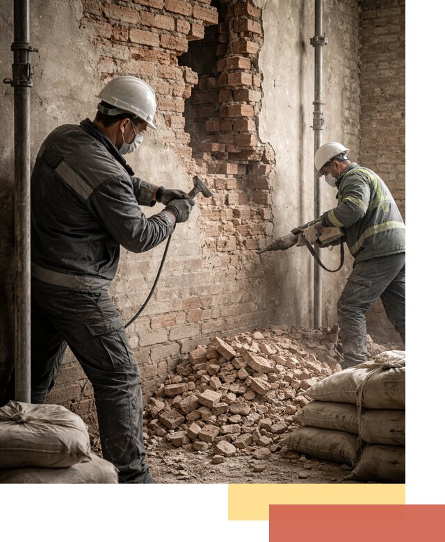 Демонтаж кирпичных стен в Климовске быстро и безопасно