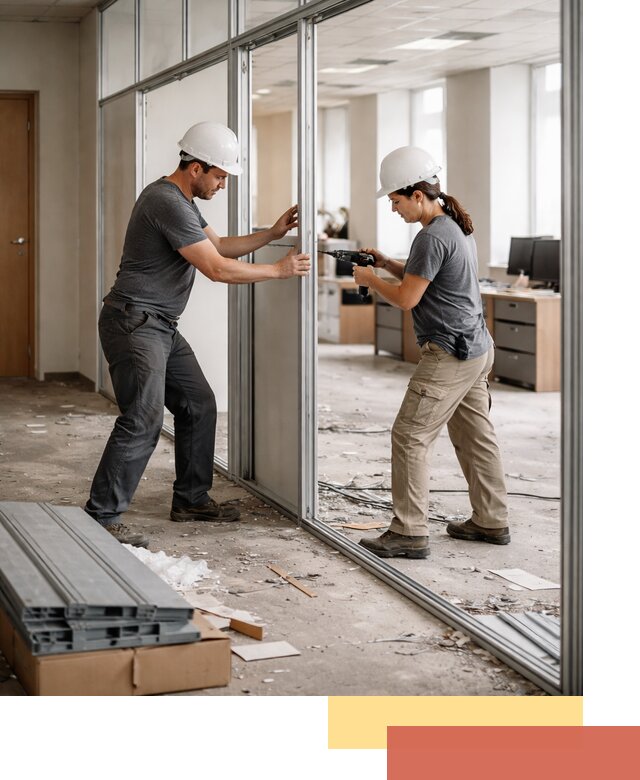 Демонтаж алюминиевых перегородок в Климовске быстро и аккуратно