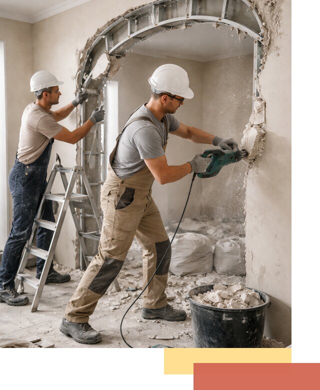 Демонтаж гипсокартонной арки в Климовске быстро и аккуратно