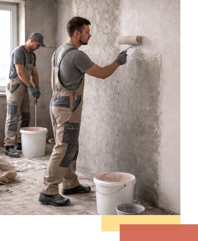 Нанесение бетоноконтакта на стены в Климовске для последующей отделки