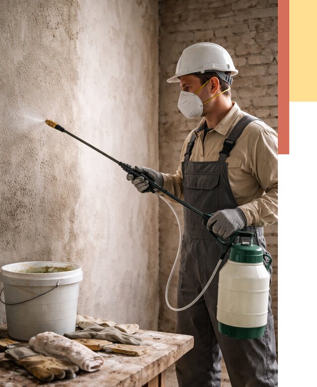 Антисептическая обработка стен в Климовске от 1215 руб. — быстро и недорого | ОТДЕЛОЧНИК-Клс