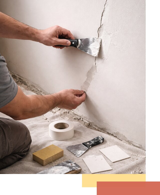 Заделка трещин и сколов в стенах и потолках в Климовске