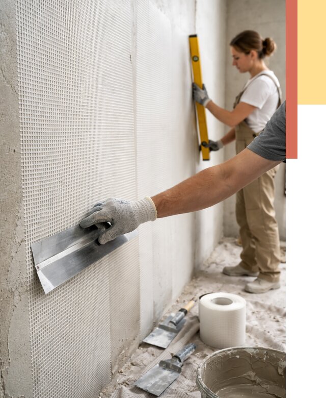 Армирование стен стеклосеткой в Климовске от 3241 руб. под ключ | ОТДЕЛОЧНИК-Клс