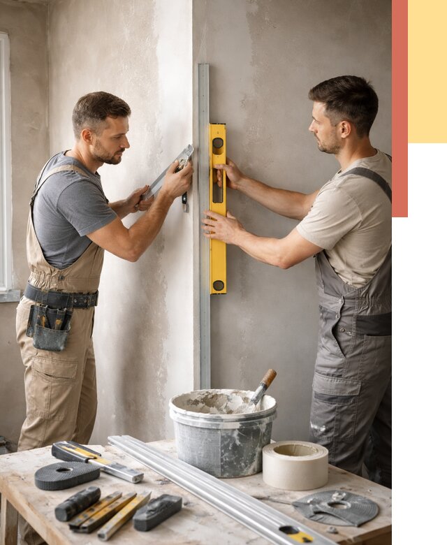 Выведение углов стен в Климовске от 1874 руб. быстро и недорого | ОТДЕЛОЧНИК-Клс