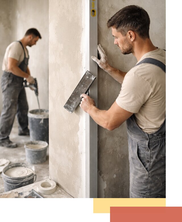 Выведение углов стен в Климовске: монтаж и оштукатуривание