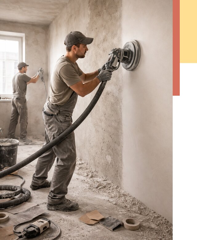 Шлифовка стен в Климовске от 1215 руб/м2 — быстро и недорого | ОТДЕЛОЧНИК-Клс