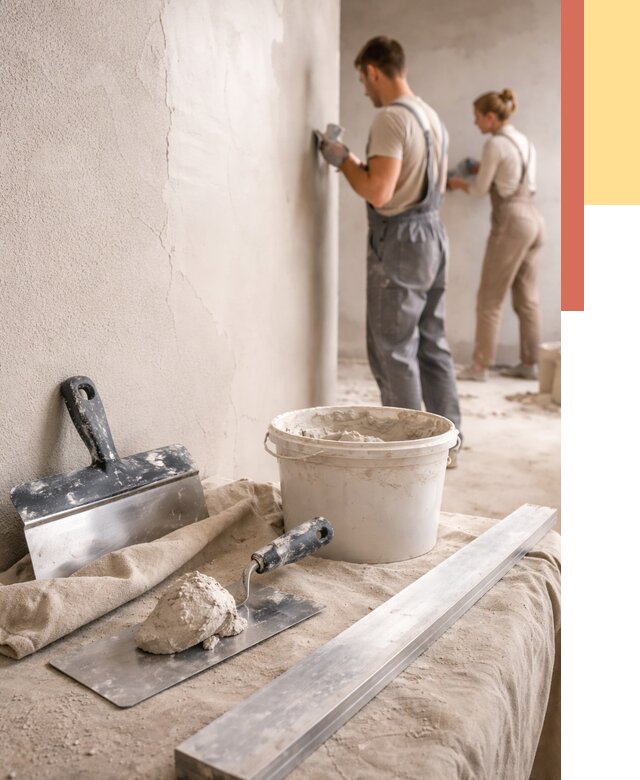 Штукатурка стен гипсовая в Климовске от 4558 руб/м2 — быстро и недорого | ОТДЕЛОЧНИК-Клс