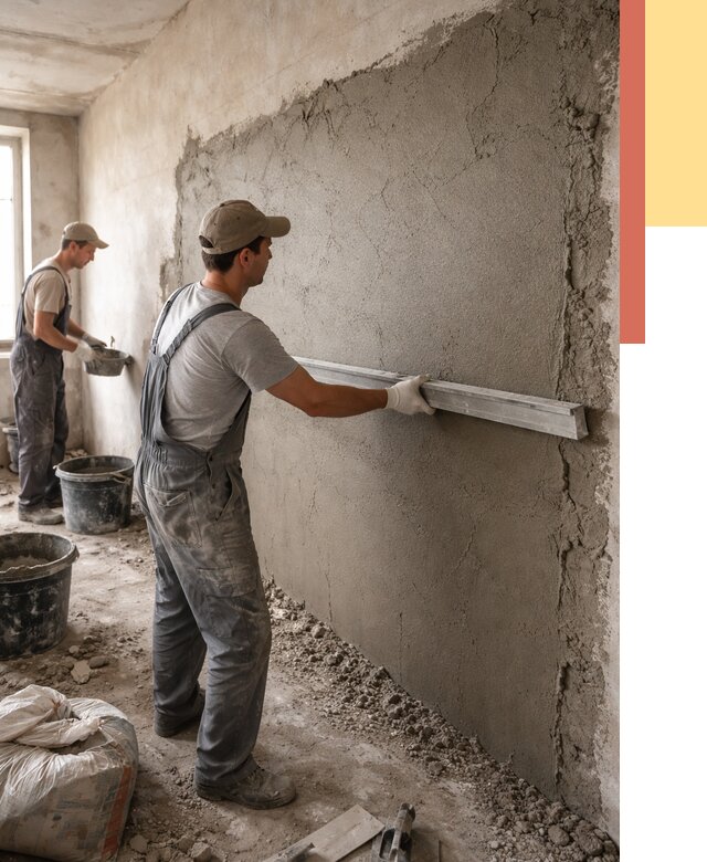 Цементная штукатурка стен в Климовске от 4558 руб/м2 — быстро и недорого | ОТДЕЛОЧНИК-Клс