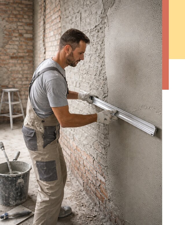 Штукатурка кирпичных стен в Климовске от 4558 руб/м2 — быстро и недорого | ОТДЕЛОЧНИК-Клс