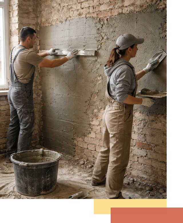 Штукатурка кирпичных стен в Климовске — качественно и надежно