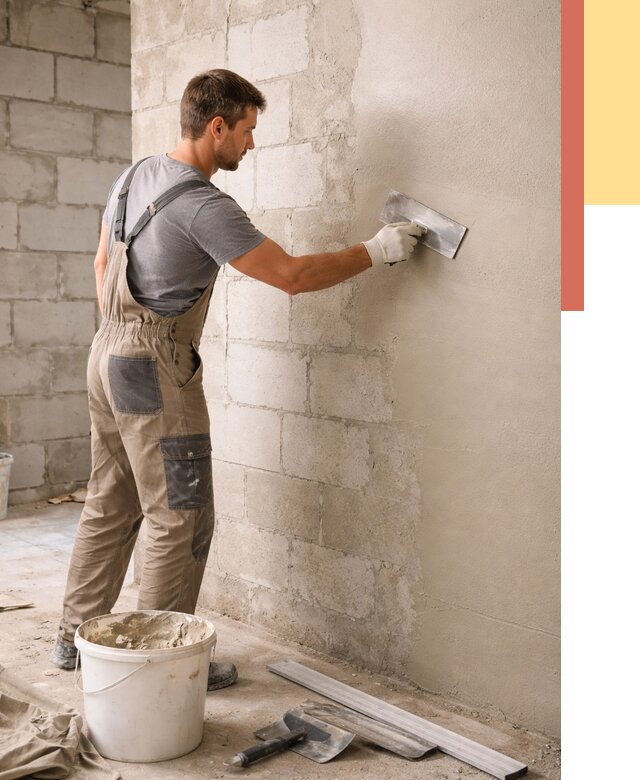 Штукатурка стен из газобетона в Климовске от 2127 руб./м2 — быстро и недорого | ОТДЕЛОЧНИК-Клс