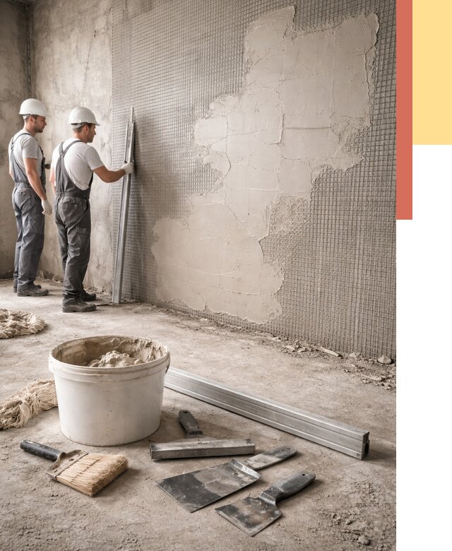 Штукатурка стен по сетке в Климовске от 5570 руб./м2 — быстро и недорого | ОТДЕЛОЧНИК-Клс