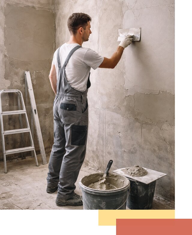 Штукатурка стен в ванной под ключ в Климовске