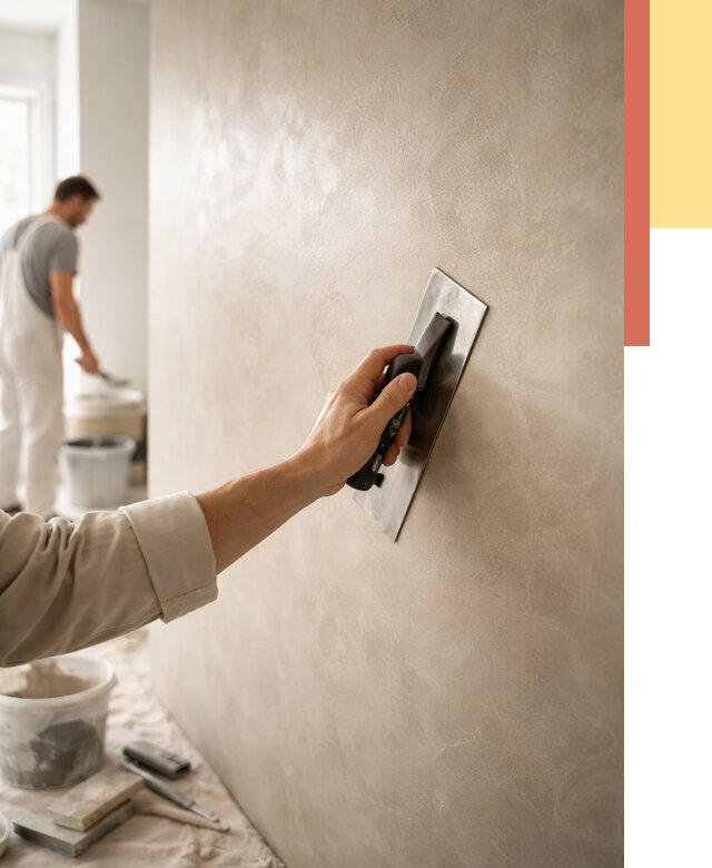 Венецианская штукатурка в Климовске от 3545 руб/м² — нанесение стен под ключ | ОТДЕЛОЧНИК-Клс