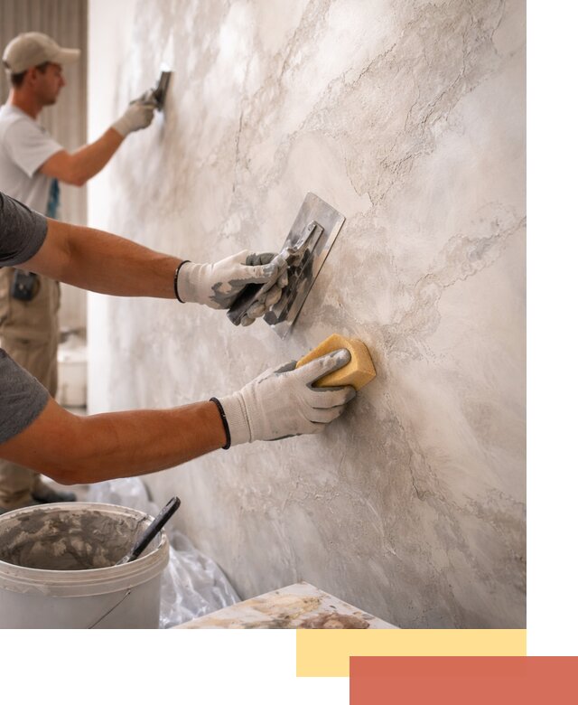 Декоративная штукатурка под мрамор в Климовске для стен и потолков