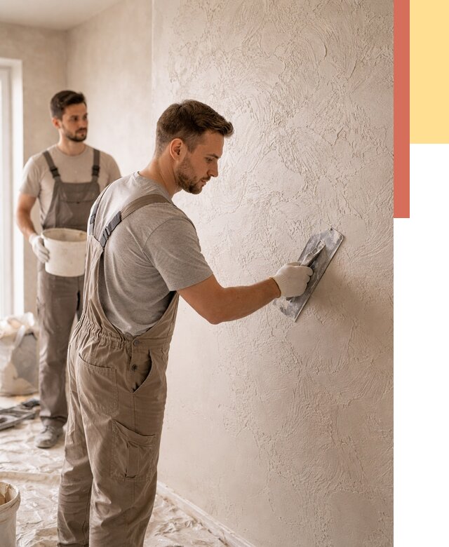 Фактурная штукатурка стен в Климовске от 4254 руб./м² — заказать под ключ | ОТДЕЛОЧНИК-Клс