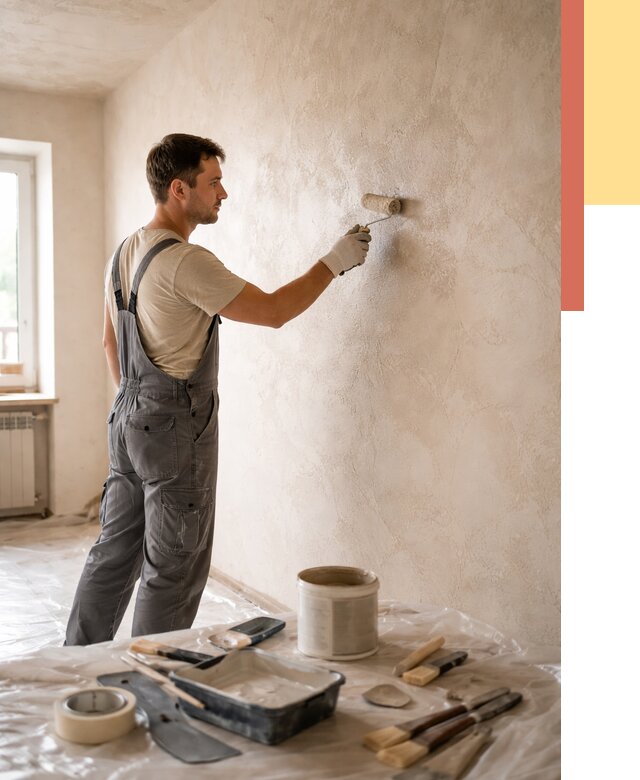 Нанесение лессирующей краски по декоративке в Климовске от 1772 руб. | ОТДЕЛОЧНИК-Клс