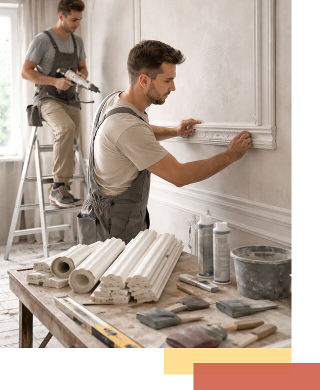 Монтаж лепнины на стены в Климовске профессионально и качественно