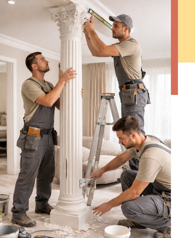 Установка декоративных колонн в Климовске от 12154 руб. под ключ | ОТДЕЛОЧНИК-Клс