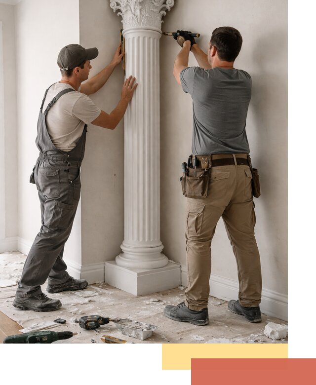 Установка декоративных колонн в Климовске под ключ