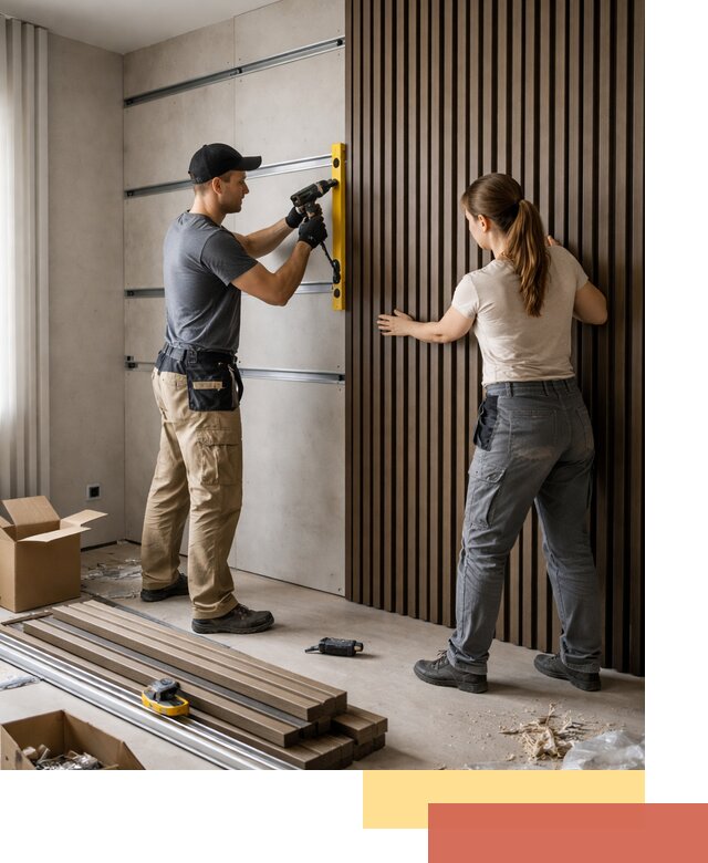 Монтаж реечных панелей на стены в Климовске