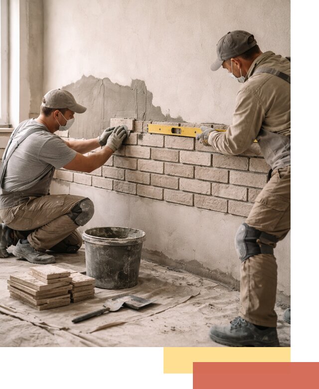 Монтаж декоративного кирпича профессионально в Климовске