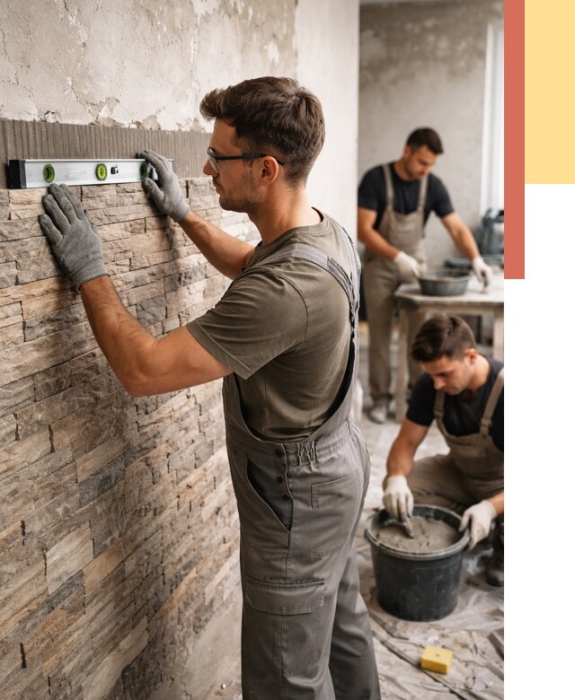 Монтаж искусственного камня в Климовске от 4558 руб. под ключ | ОТДЕЛОЧНИК-Клс