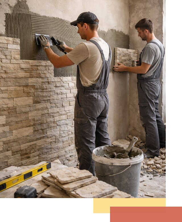 Монтаж искусственного камня в Климовске — облицовка стен и фасадов