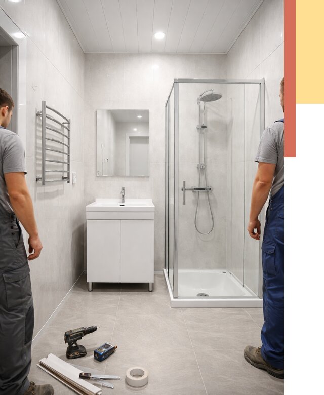 Отделка ванной комнаты панелями ПВХ в Климовске от 4558 руб. за м2 | ОТДЕЛОЧНИК-Клс