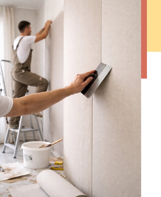 Поклейка текстильных обоев в Климовске от 4558 руб. под ключ | ОТДЕЛОЧНИК-Клс