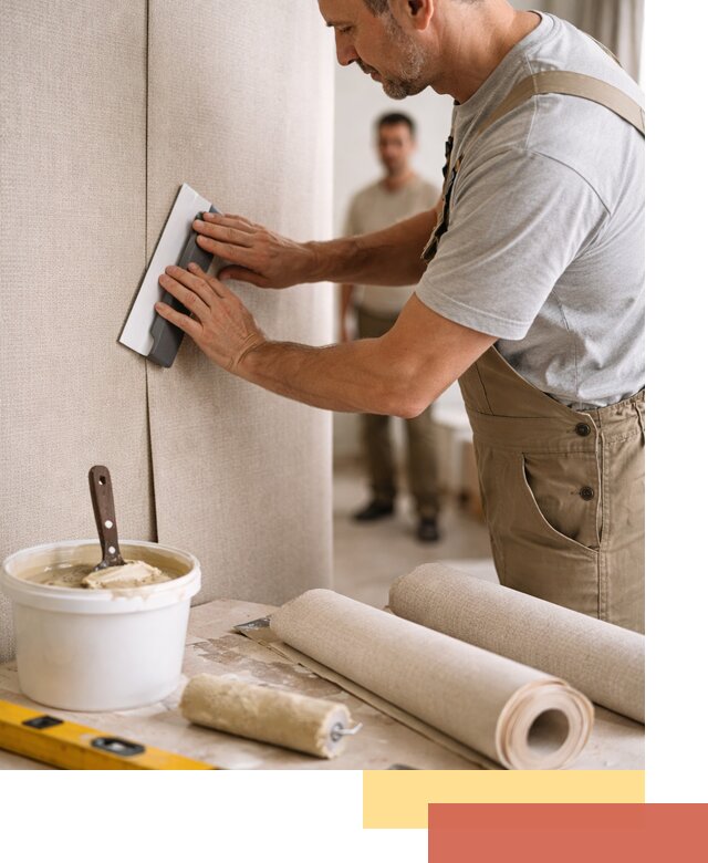 Поклейка текстильных обоев в Климовске профессионально и аккуратно