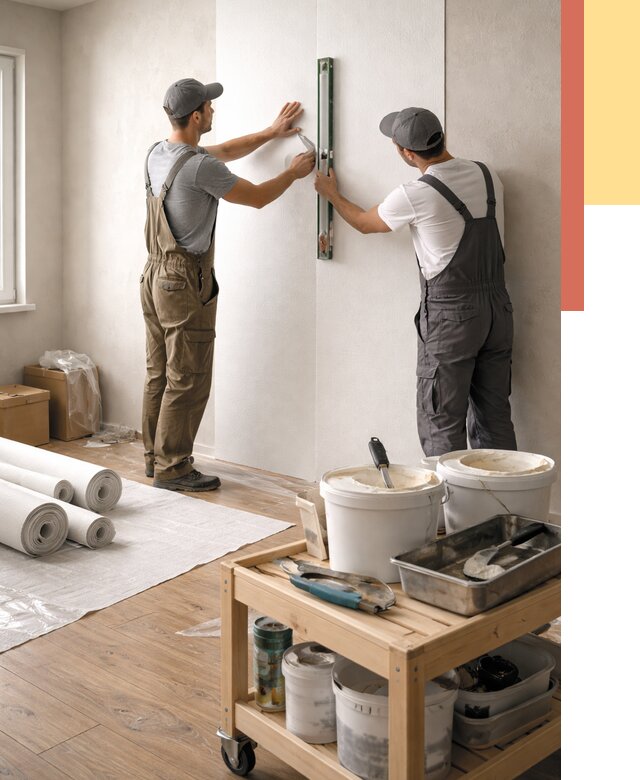 Поклейка стеклообоев в Климовске от 6583 руб. за м2 — быстро и недорого | ОТДЕЛОЧНИК-Клс