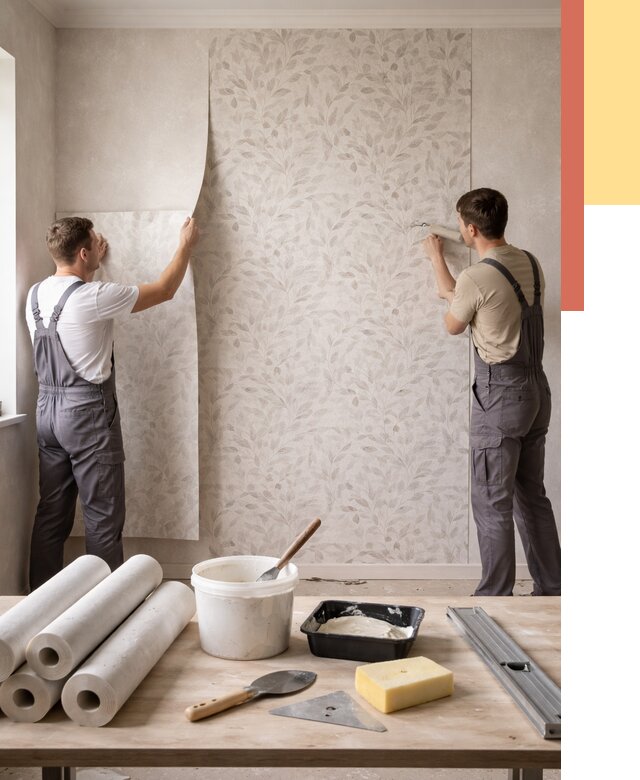 Поклейка обоев с подбором рисунка в Климовске от 3545 руб. | ОТДЕЛОЧНИК-Клс - быстро и недорого