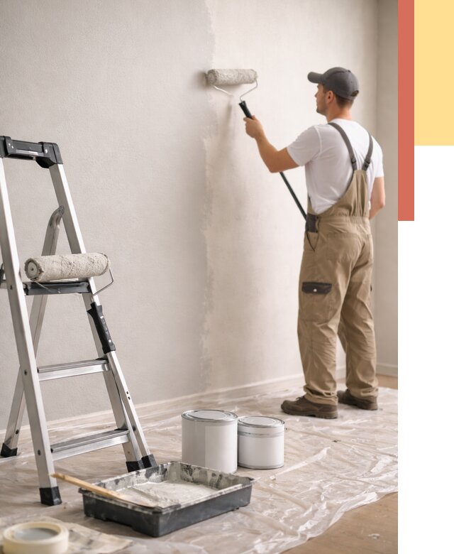 Покраска стен латексной краской в Климовске от 4558 руб. за м2 | ОТДЕЛОЧНИК-Клс