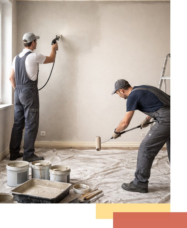 Покраска стен моющейся краской и защита поверхностей в Климовске