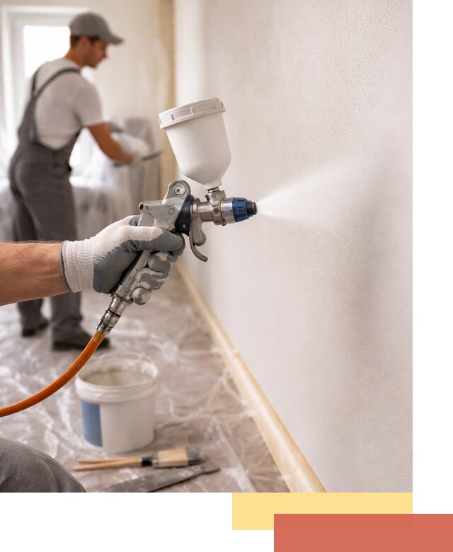 Покраска стен краскопультом в Климовске быстро и качественно