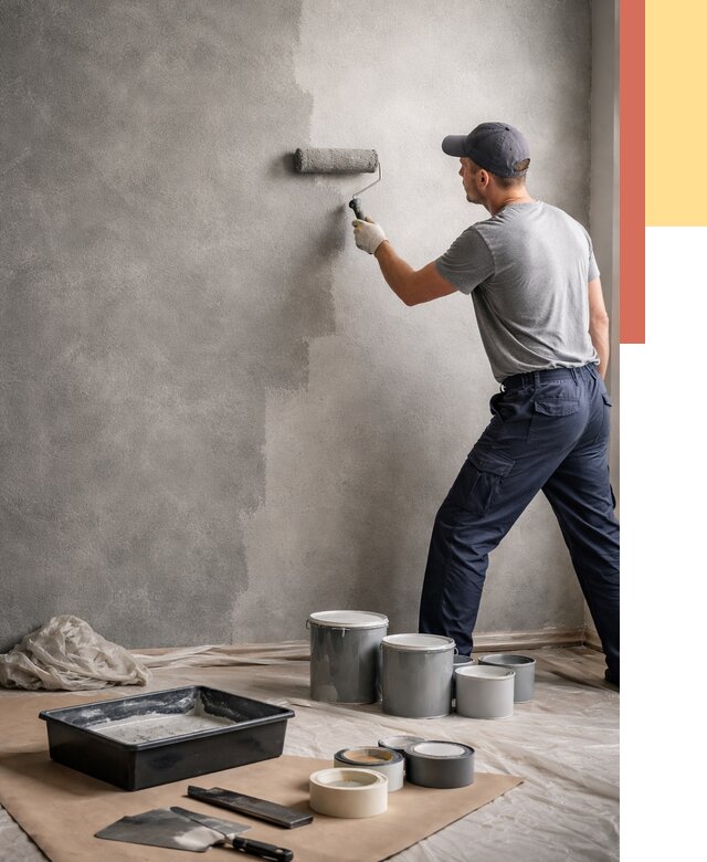 Покраска стен под бетон в Климовске от 658 руб. за м2 — быстро и недорого | ОТДЕЛОЧНИК-Клс