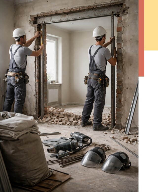 Расширение дверного проема в Климовске от 12660 руб. под ключ | ОТДЕЛОЧНИК-Клс