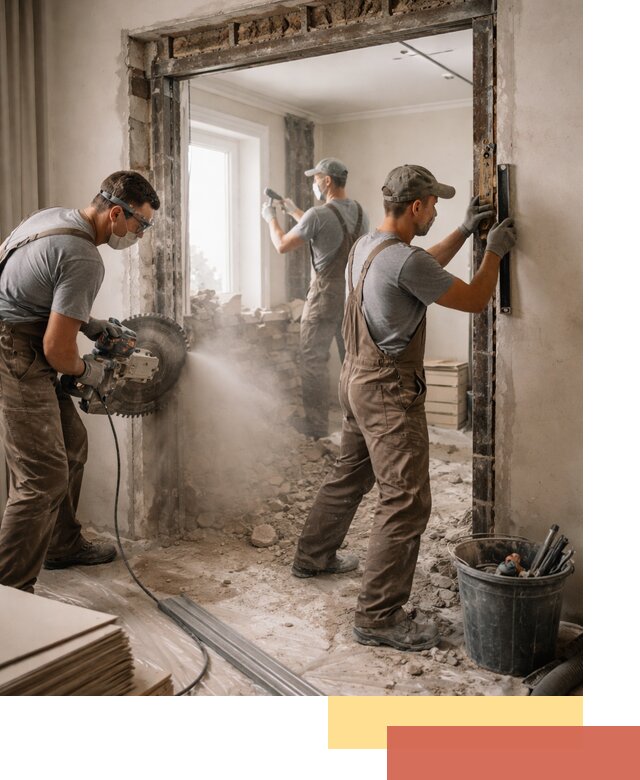 Расширение дверного проема под установку новой двери в Климовске