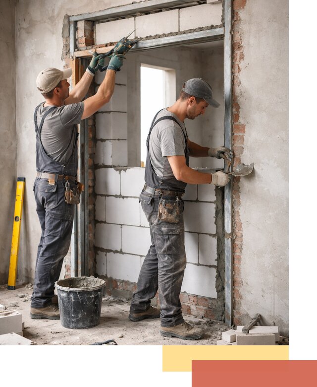 Закладка дверного проема под ключ в Климовске: демонтаж, монтаж, отделка