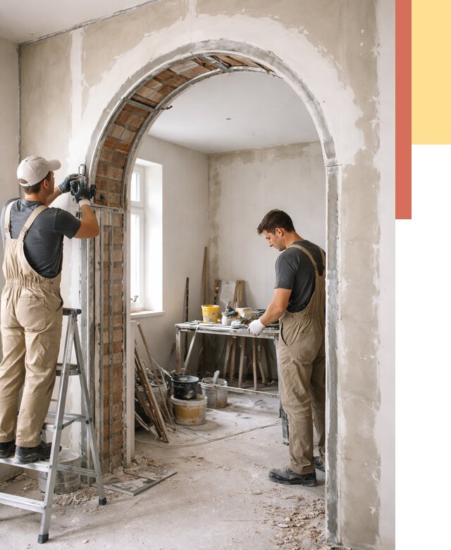 Устройство арочного проема в Климовске от 9622 руб. под ключ — быстро и недорого | ОТДЕЛОЧНИК-Клс