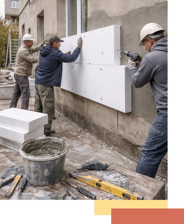 Утепление наружных стен пенопластом в Климовске