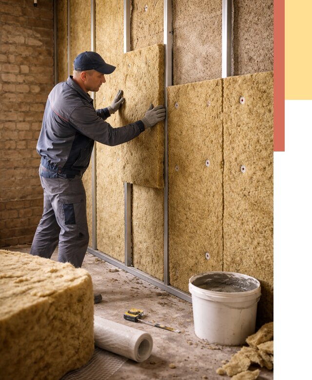 Утепление стен минватой в Климовске от 1367 руб./м2 — недорого и быстро | ОТДЕЛОЧНИК-Клс