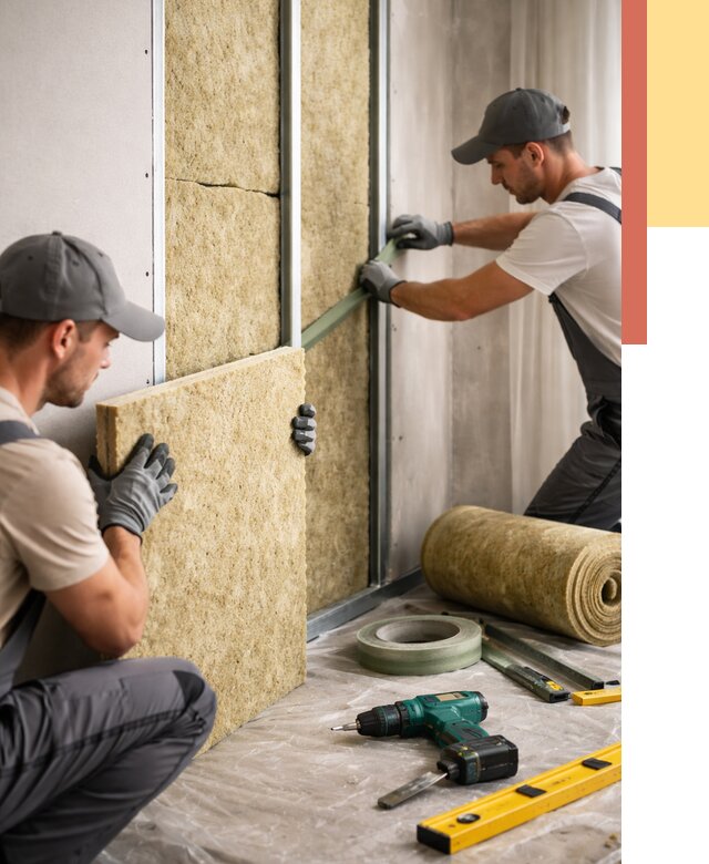 Шумоизоляция стен в Климовске под ключ от 1874 руб. | ОТДЕЛОЧНИК-Клс