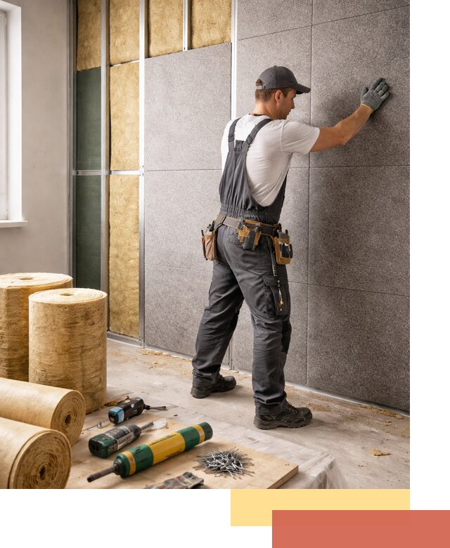 Профессиональная шумоизоляция стен в Климовске для квартиры и офиса